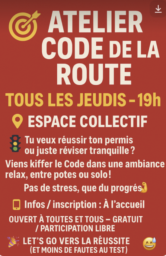 Atelier code de la route Atelier code de la route