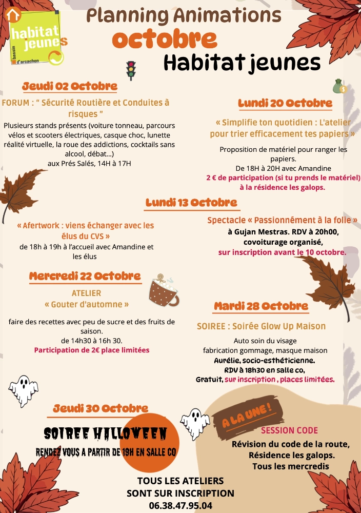 animations octobre 2025