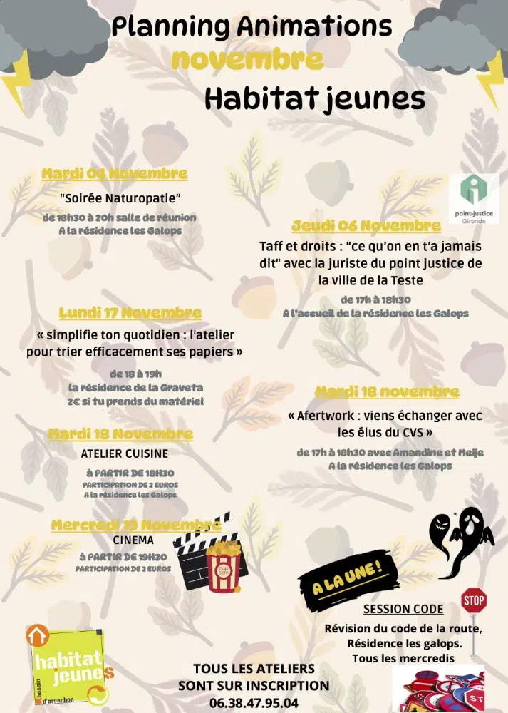 Agenda Animations Novembre 2025