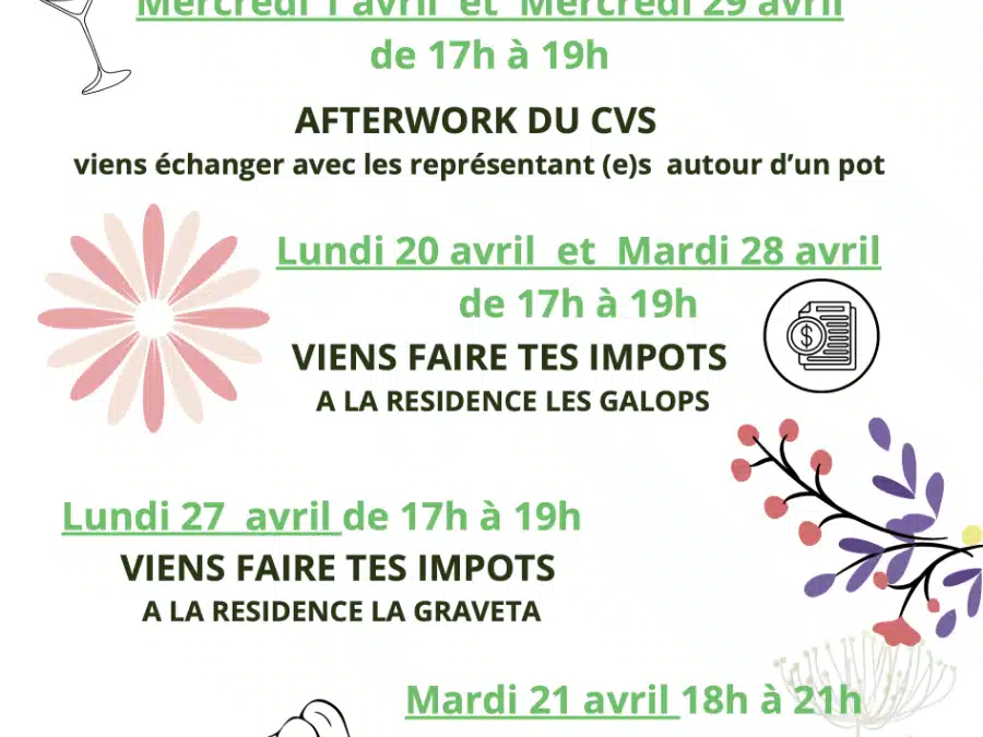 AGENDA ANIMATIONS AVRIL 2026