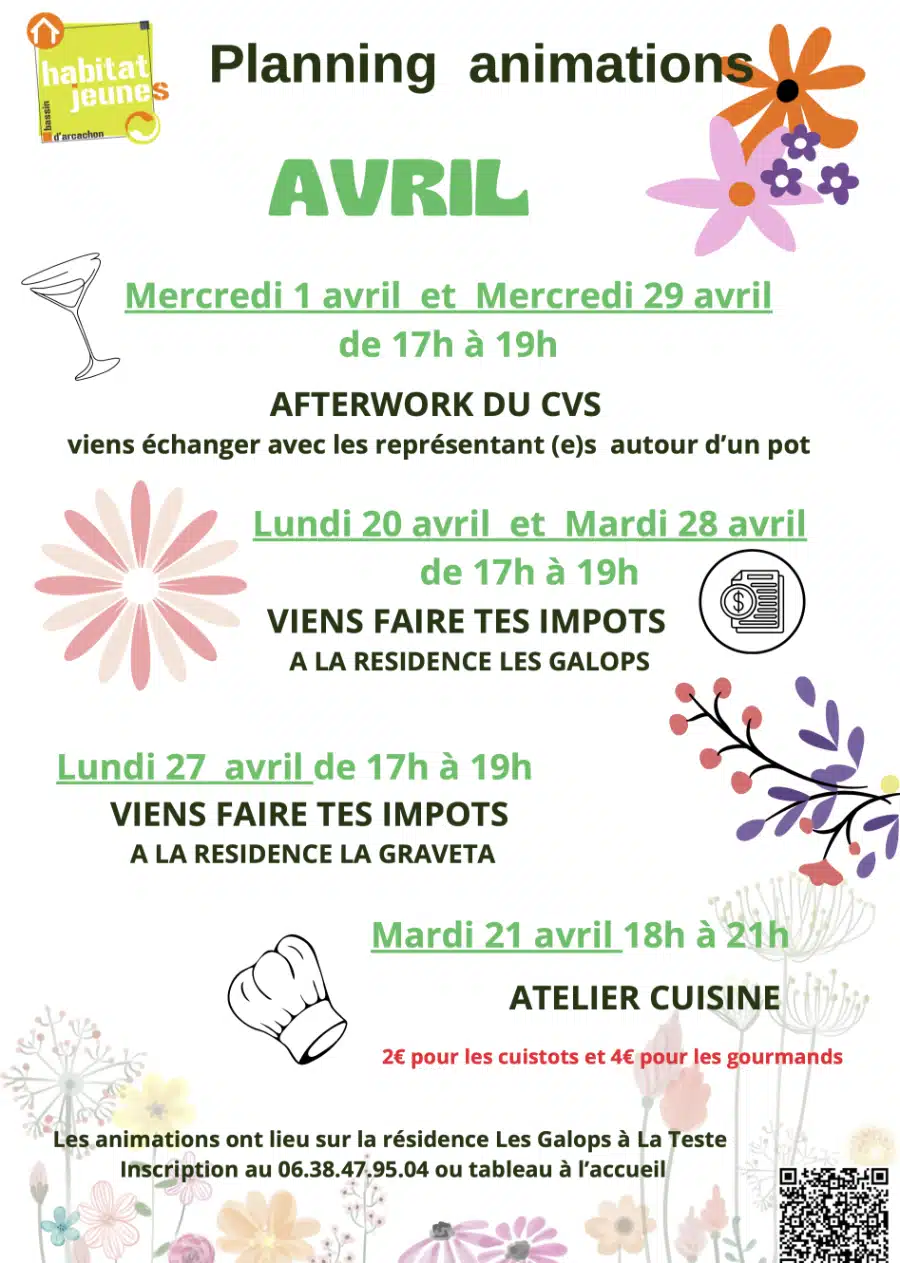 Agenda Animation Avril 2026